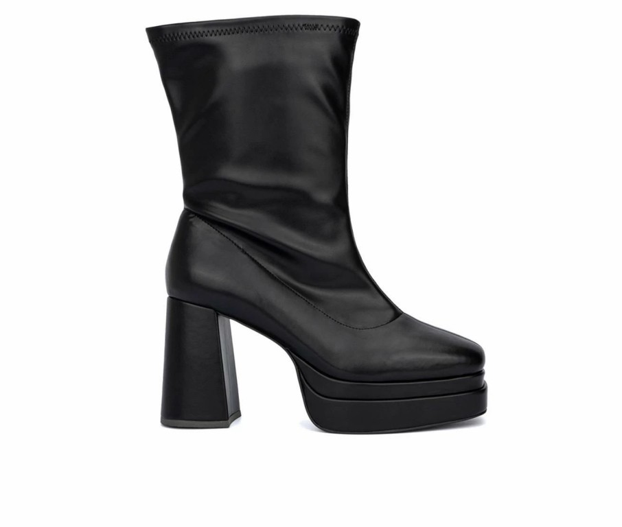 Heeled Boots * | Women'S Fashion To Figure Keira Mid Calf Platform Booties