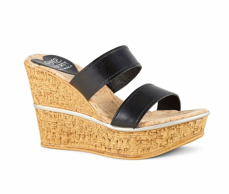 Heeled Sandals * | Women'S Love And Liberty Brooklyn Platform Wedge Sandals