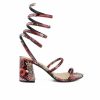 Block Heels * | Women'S Sugar Belleza Block Heel Ankle Wrap Sandals