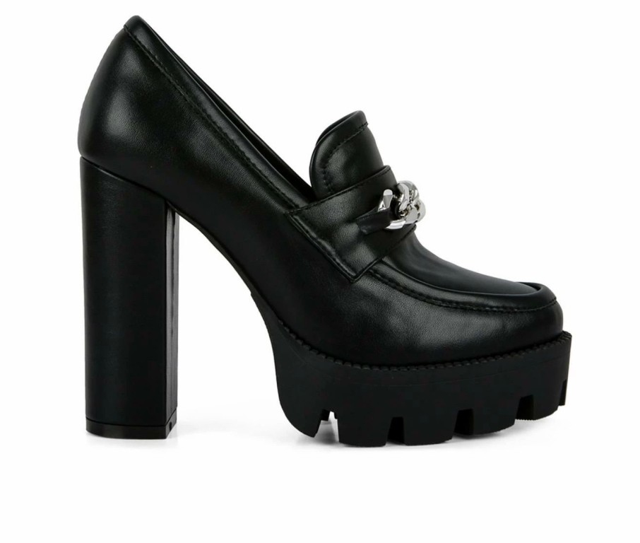 Block Heels * | Women'S London Rag Y2K High Platform Heeled Loafers