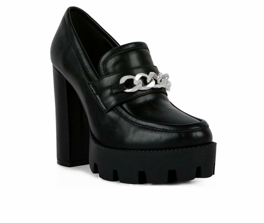 Block Heels * | Women'S London Rag Y2K High Platform Heeled Loafers