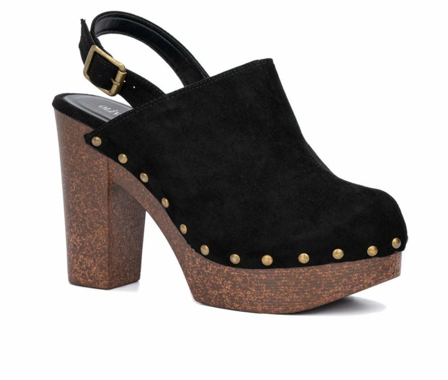 Block Heels * | Women'S Olivia Miller Lia Platform Heeled Clogs