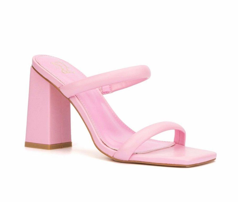 Block Heels * | Women'S New York And Company Galina Dress Sandals