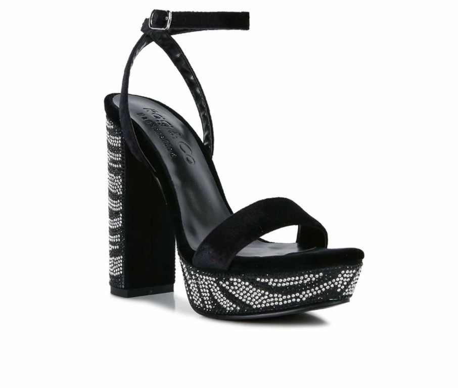 Heeled Sandals * | Women'S Rag & Co Zircon Platform Dress Sandals