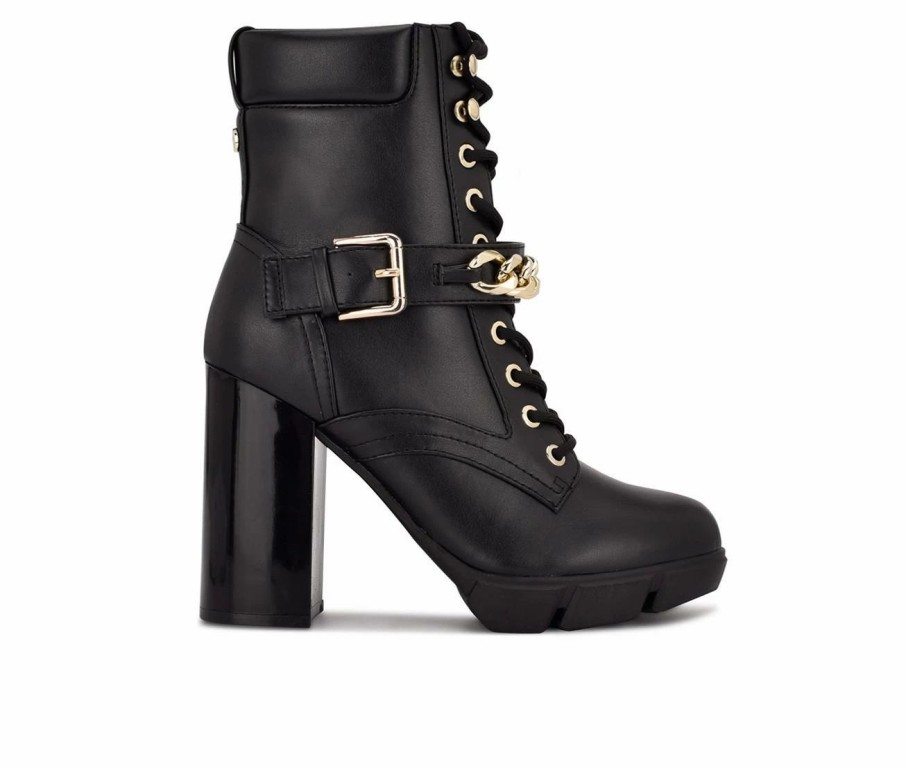 Heeled Boots * | Women'S Nine West Vilage Lace Up Heeled Booties