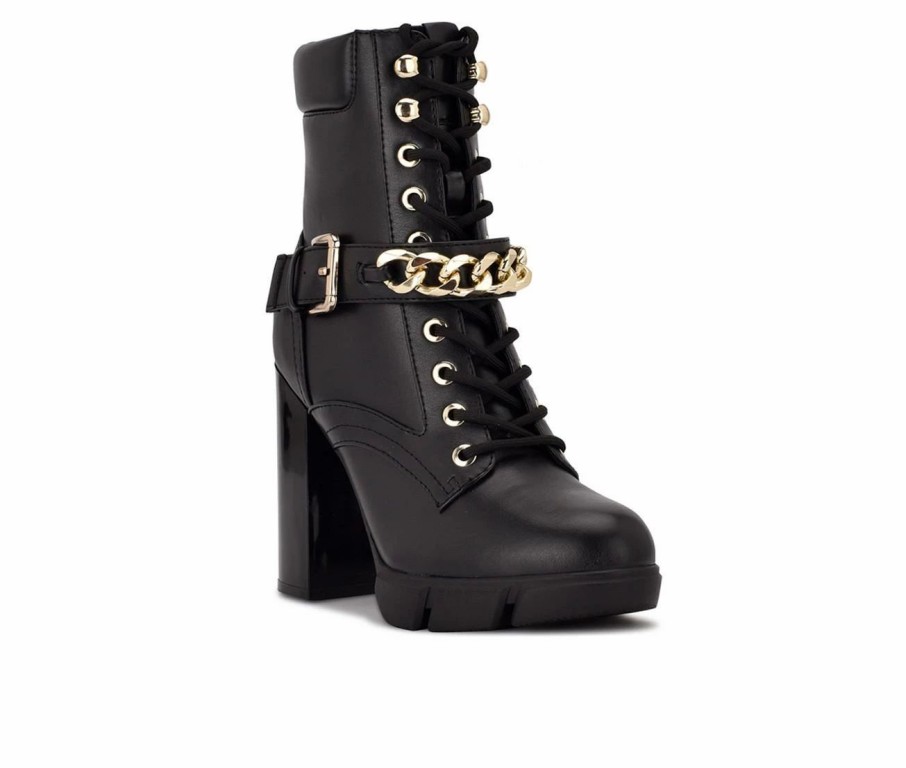 Heeled Boots * | Women'S Nine West Vilage Lace Up Heeled Booties