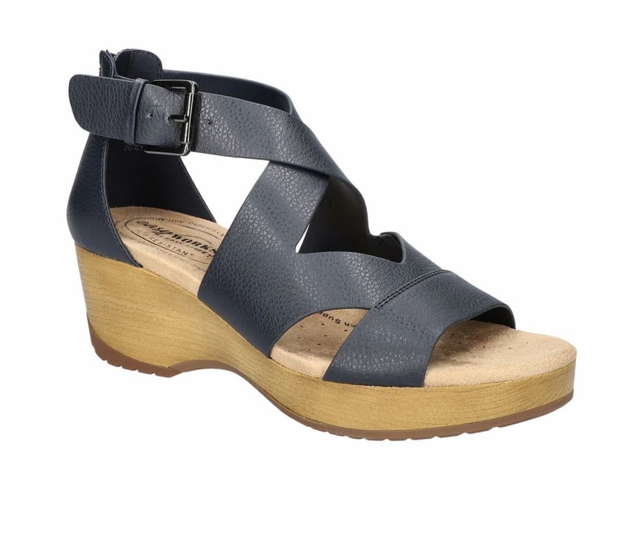 Heeled Sandals * | Women'S Easy Works By Easy Street Roza Slip Resistant Heeled Sandals