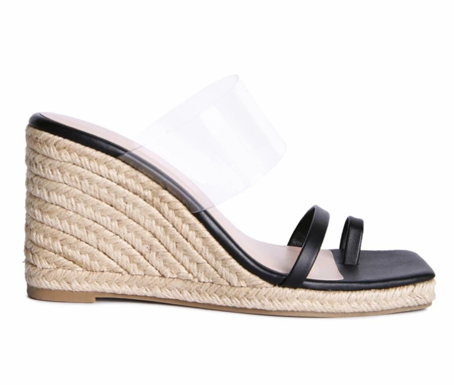 Heeled Sandals * | Women'S London Rag Clear Path Espadrille Wedge Sandals